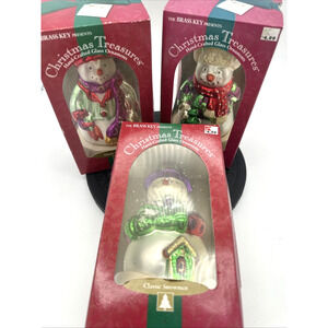 Lot Of 3 Y2K KMart Christmas Treasures Blown Glass Ornament Classic Snowman